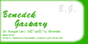 benedek gaspary business card